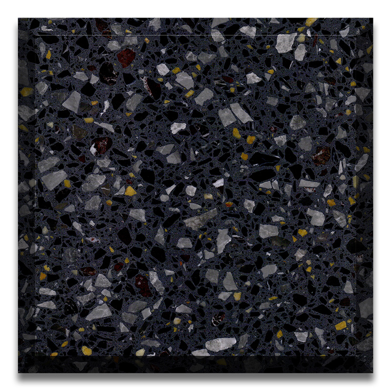 Dark blue color Artificial stone Precast Terrazzo slabs tiles