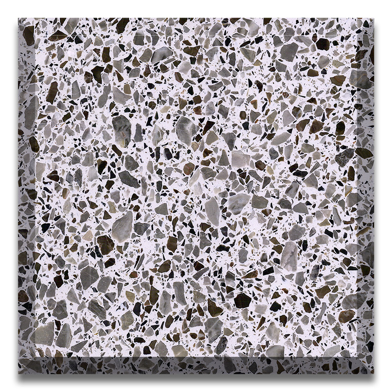 Artificial stone white terrazzo polish Slabs on sale