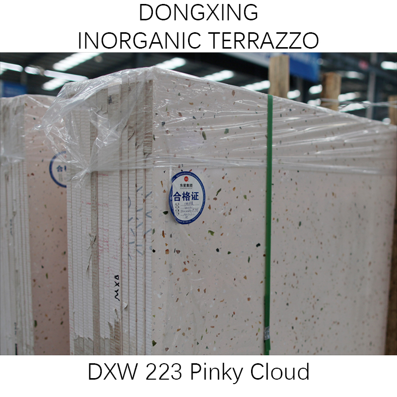 Rosa Pink color cementitious terrazzo slabs