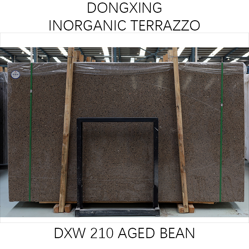 Brown color artificial stone Terrazzo slabs